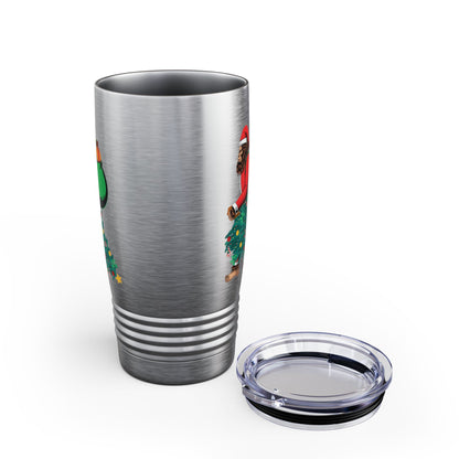 Bigfoot Santa Christmas Tree Lights Gifts Funny Xmas Sasquatch Tumbler For Men Women Tumbler