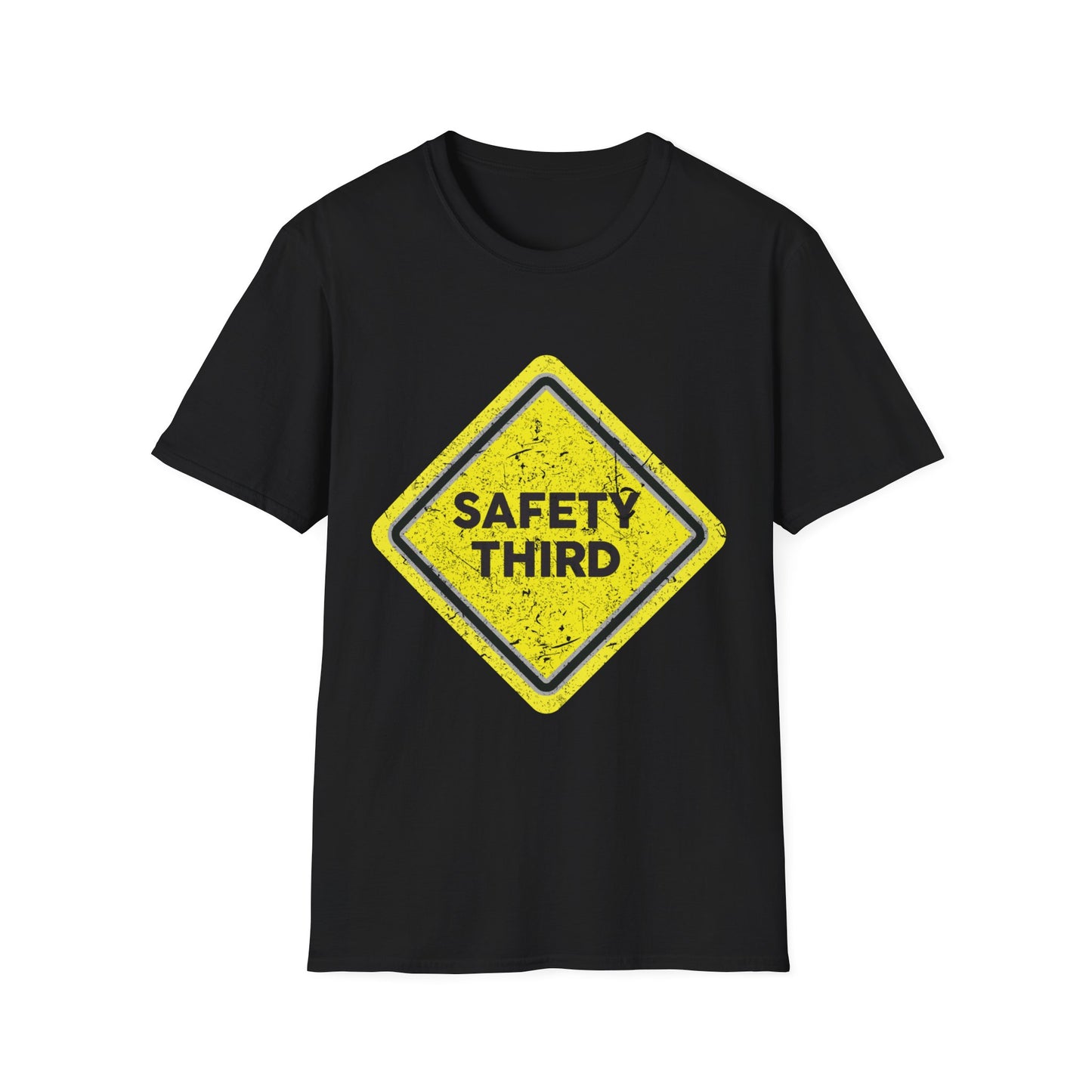 Funny Safety 3rd Third Distress Fun T-Shirt for Men Women