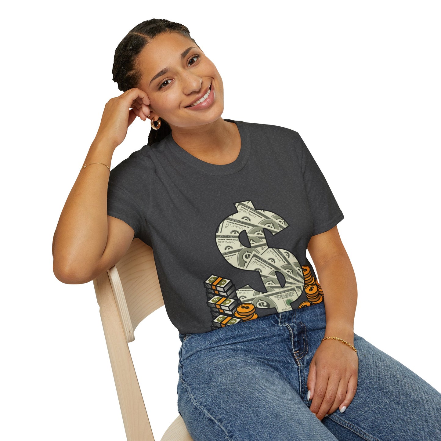 Cool As Dollar Bill Dollar Sign $$ Gift T-Shirt For Men Women T-Shirt