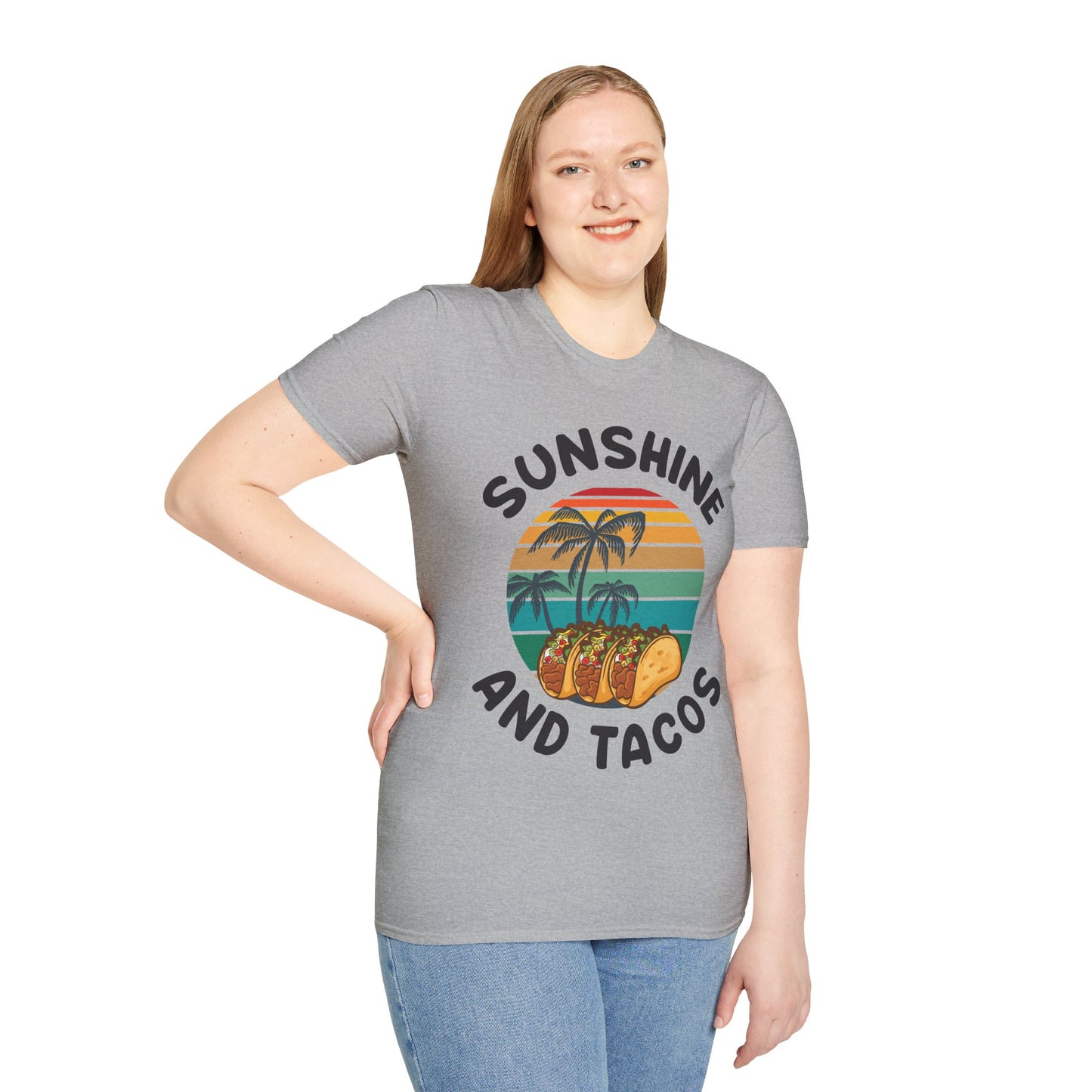 Sunshine And Tacos Taco Lovers Foodie Food Beach T-Shirt Men Women