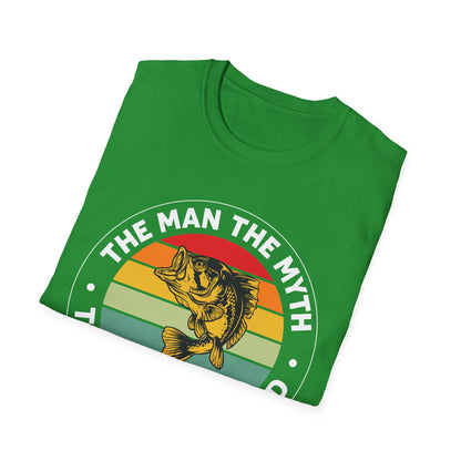 Mens Dad Man The Myth The Fishing Legend Fisherman Vintage Bass Fishing T-Shirt