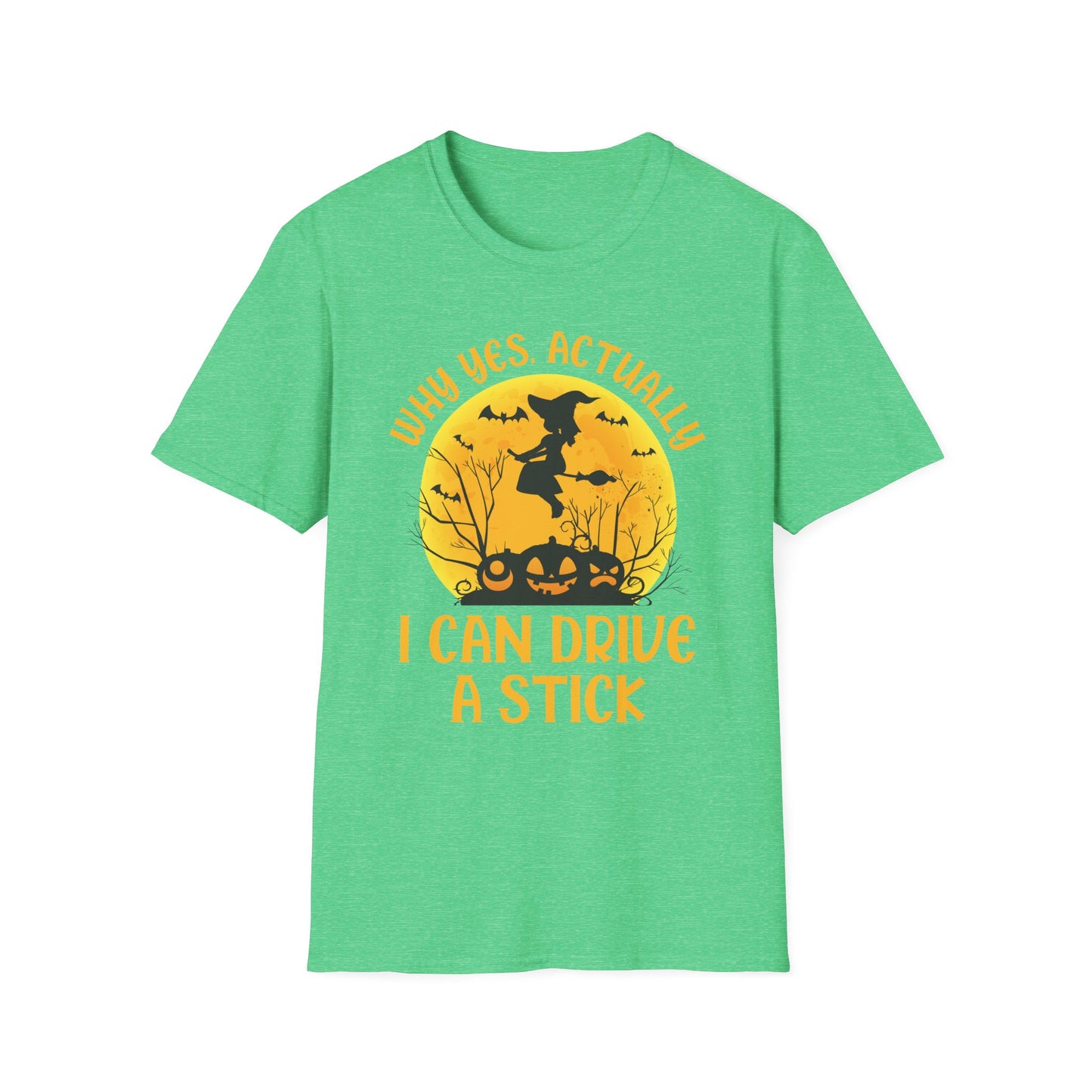Funny Why Yes Actually I Can Drive A Stick Witch halloween Party T-Shirt Girls