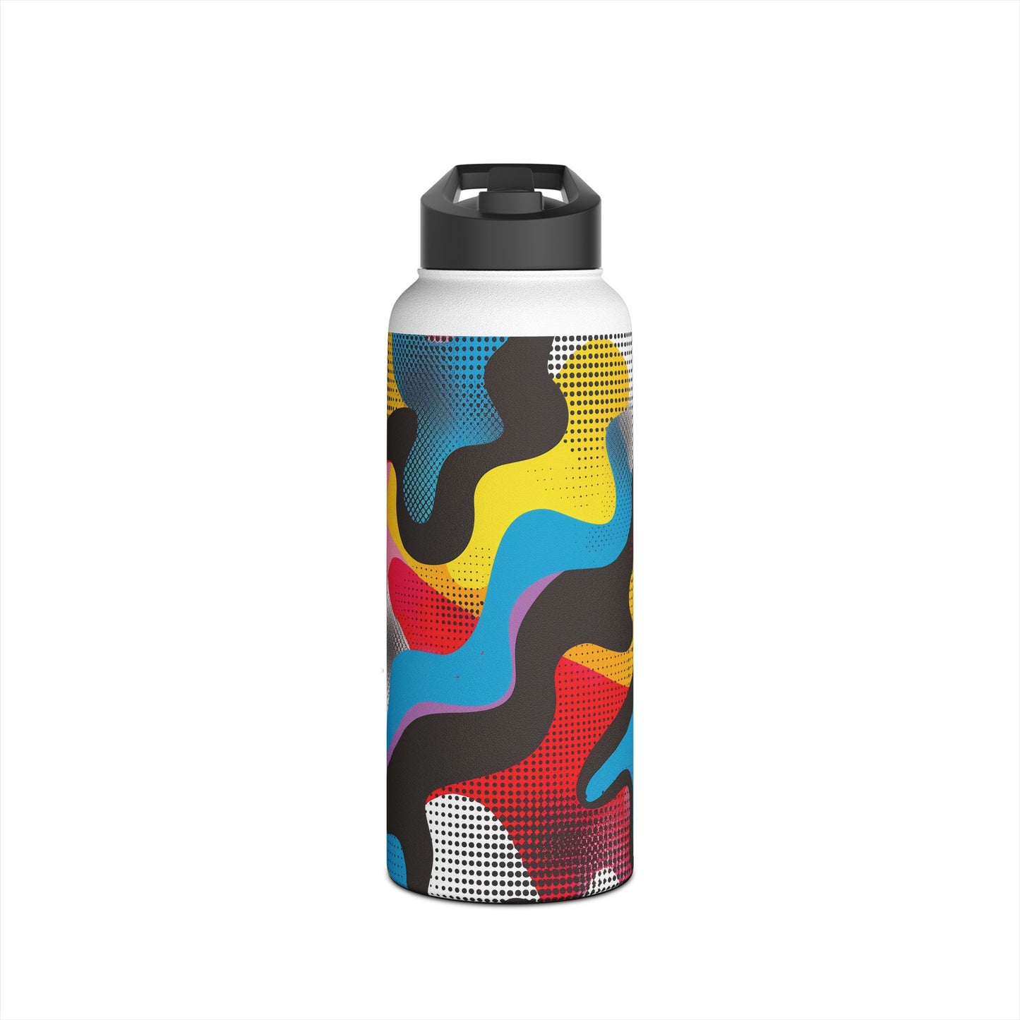 Pop Art Punch Pattern Stainless Steel Water Bottle with Twist-on Lid and Double-Wall Vacuum Insulation