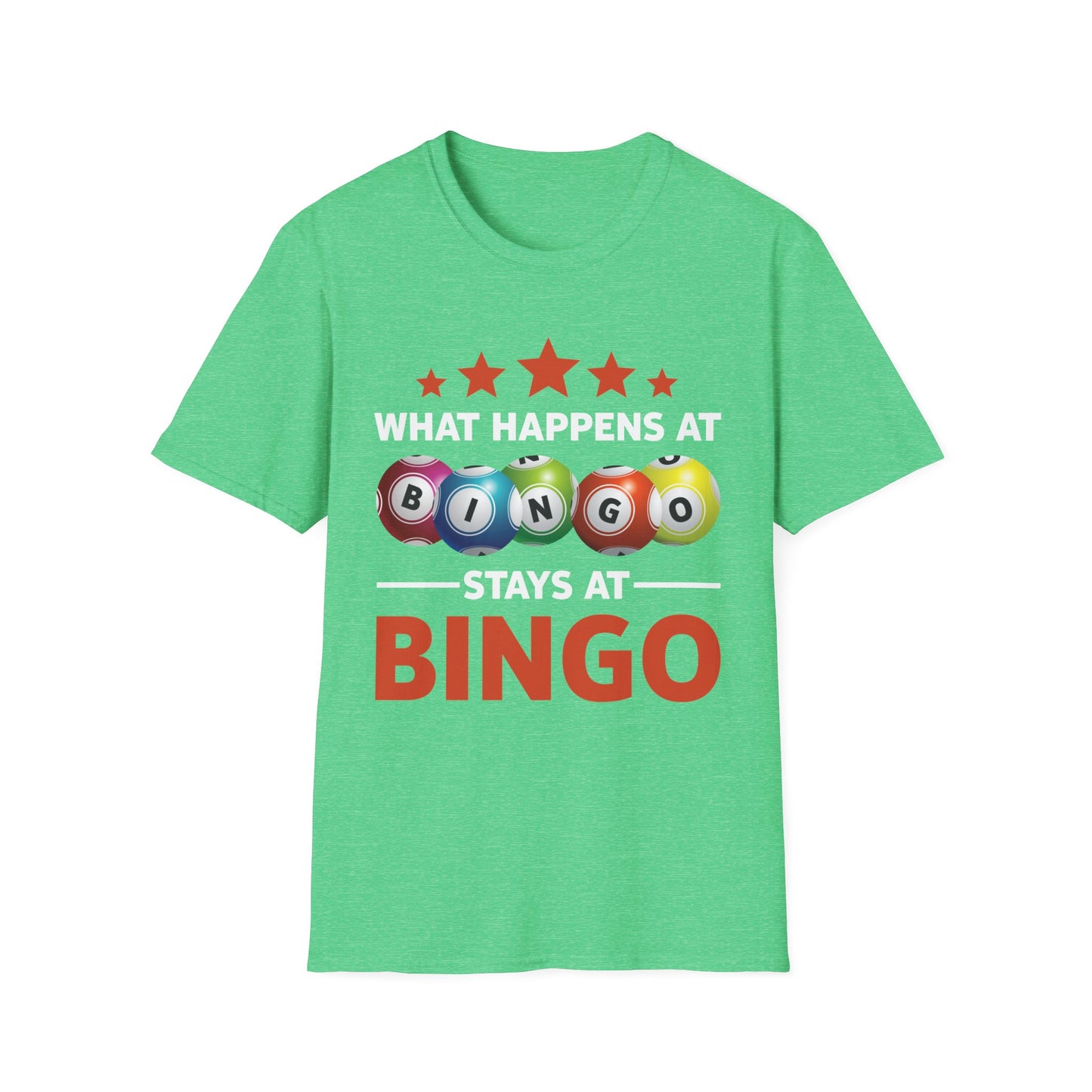 Funny Lucky Bingo What Happens at Bingo Stays at Bingo T-Shirt Men Women