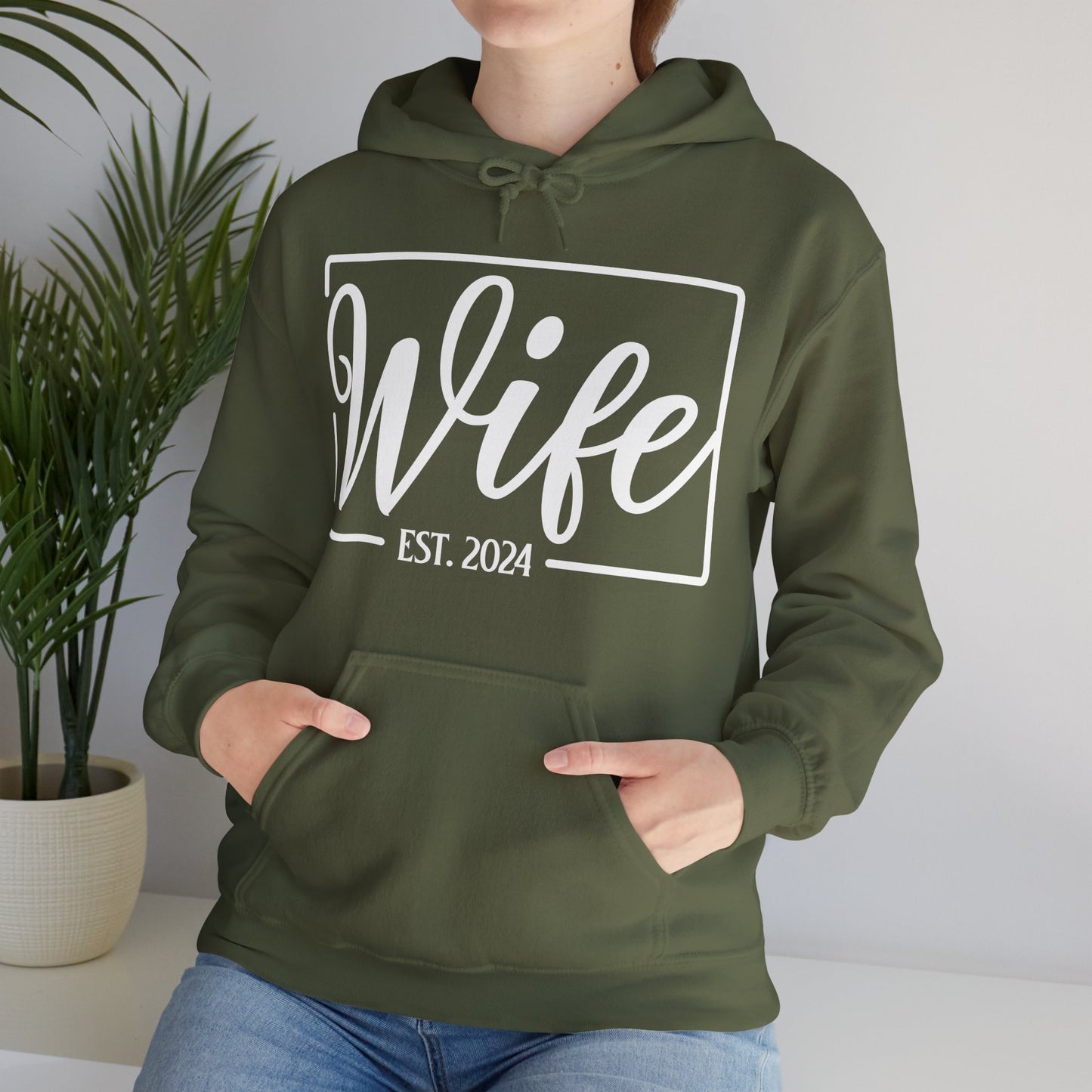 Wife Est 2024 Just Married Honeymoon Wedding Couples  Hoodie For Women Hoodie