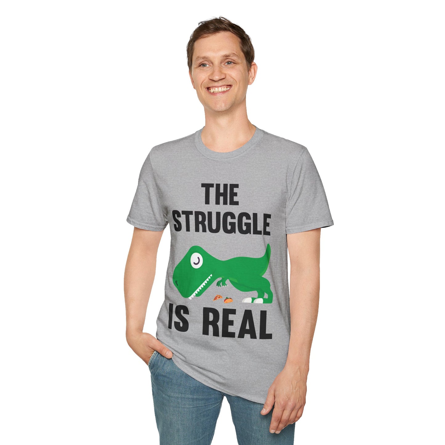 Funny The Struggle is Real T-Rex Dinosaur Sarcastic Sarcasm Tee T-Shirt Men Women