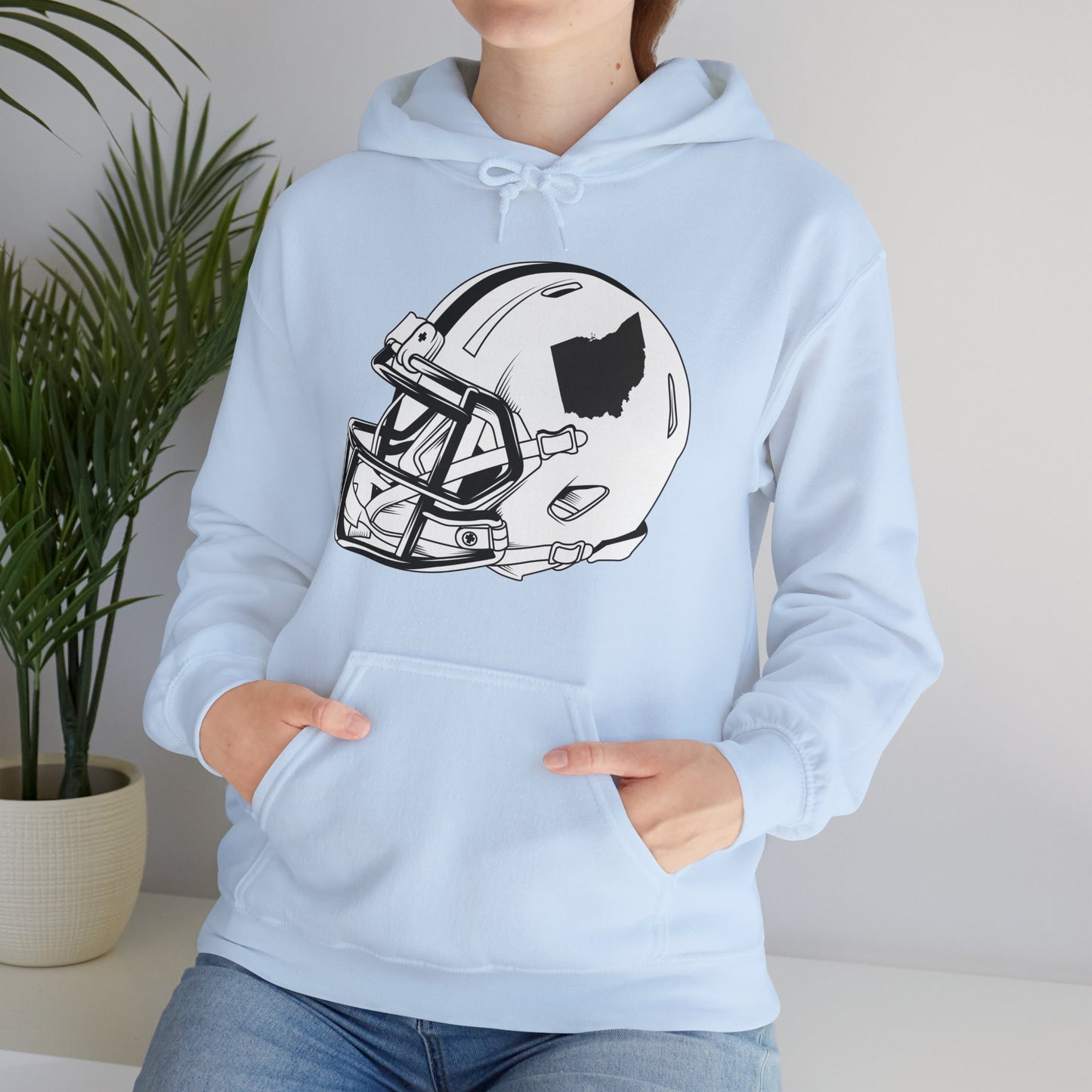 Vintage Football Helmet Hoody State of Ohio American Football Distressed Hoodie Men Women