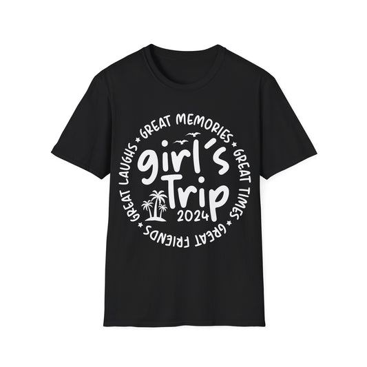 Girl's Trip 2024 Memories Friends Trip Matching Vacation T-Shirt For Men Women T-Shirt