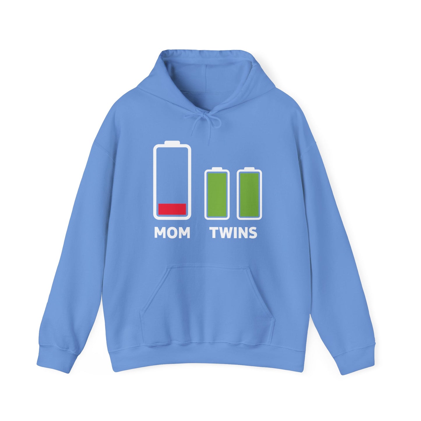 Funny Twin Mother Low Battery Tired Mom Of Twins Hoodie