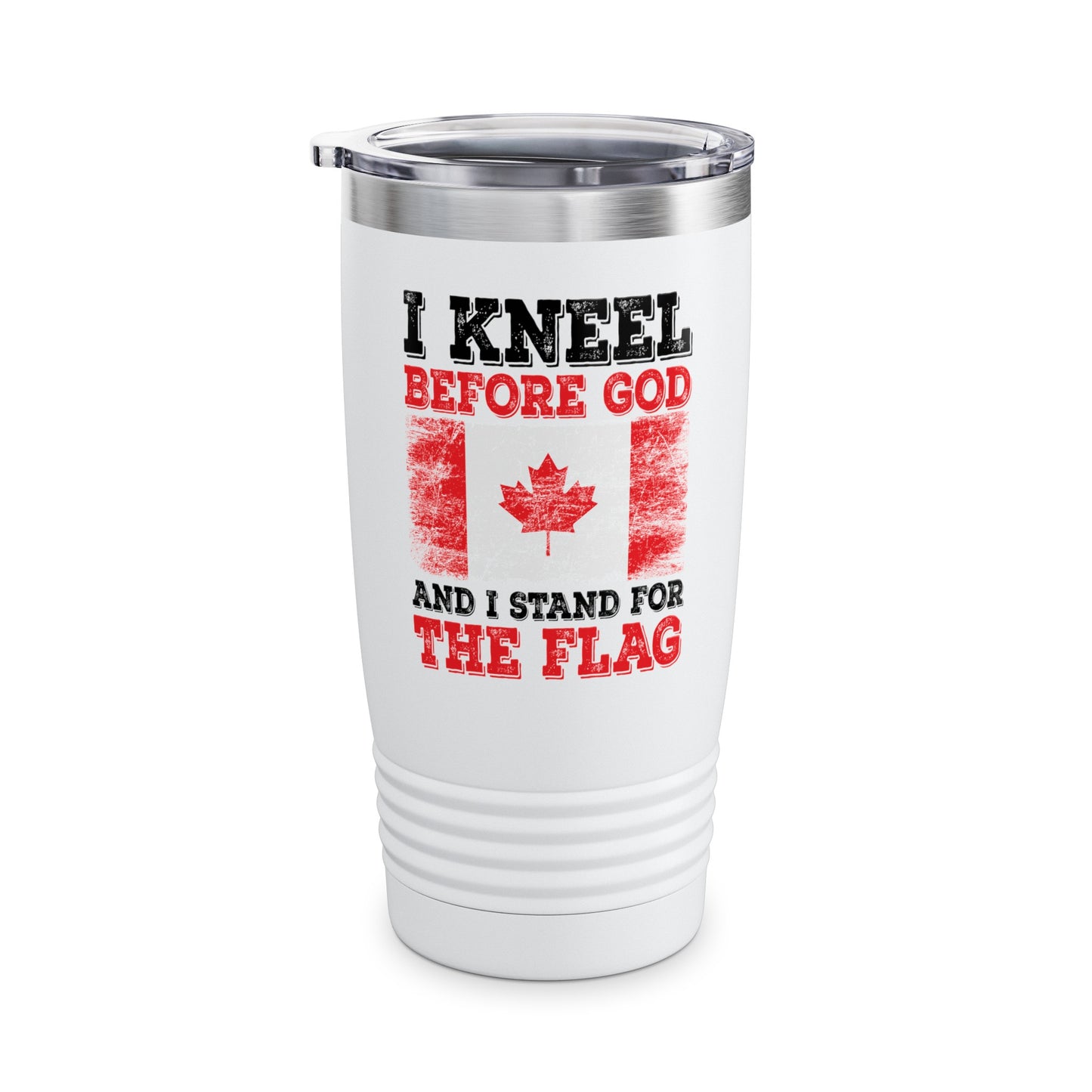 I Kneel Before God And I Stand For The Flag Canada Canadian Flag Tumbler