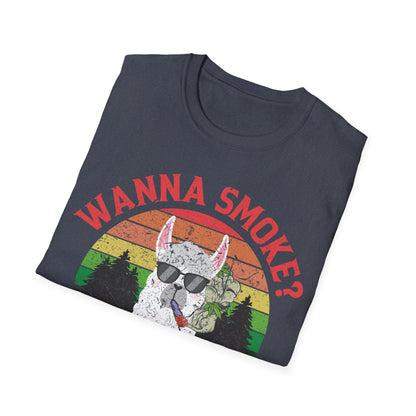 Funny Wanna Smoke Alpaca Bowl, Cute Weed Pun Marijuana T-Shirt