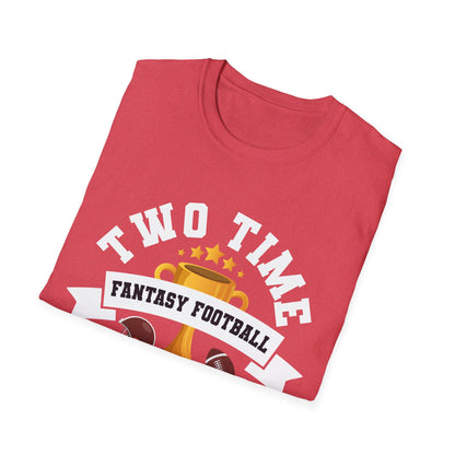 Two Time Champion Fantasy Football Lover T-Shirt Men Women