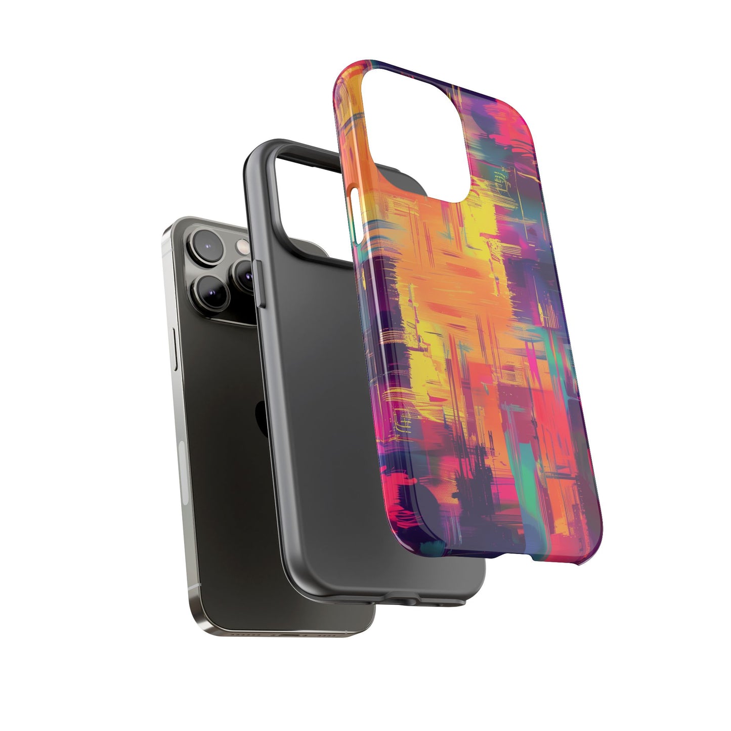 Glitch Art Pattern  iPhone 13 14 15 16 Pro Max Plus Case Wireless Charging Compatible Tough Cases Protection, Magnetic Phone Case for iPhone Classic Series