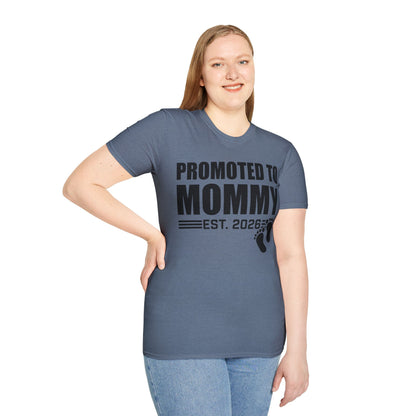 Promoted To Mommy 2026 Pregnancy Announcement Mothers Day Mom To Be T-shirt