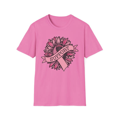 Sunflower Pink Breast Cancer Awareness Women Warrior T-Shirt For Men Women