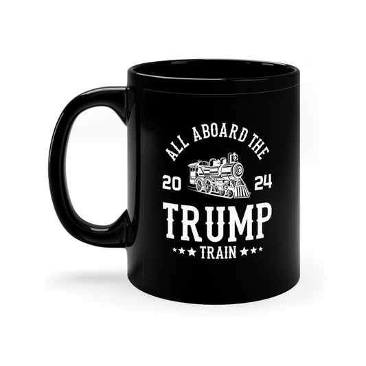 Pro-Trump All Aboard Train Trump 2024 coffee mug