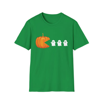 Funny Halloween Pumpkin Eating Ghost, Gamer Gaming Men Women T-Shirt