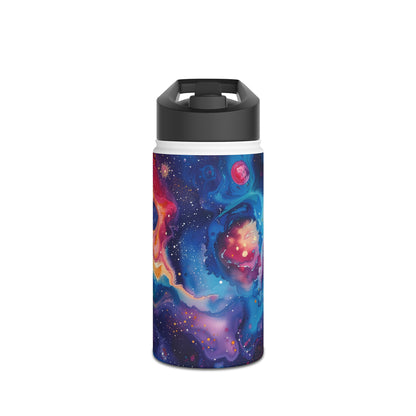 Galaxy Print Pattern Stainless Steel Water Bottle with Twist-on Lid and Double-Wall Vacuum Insulation