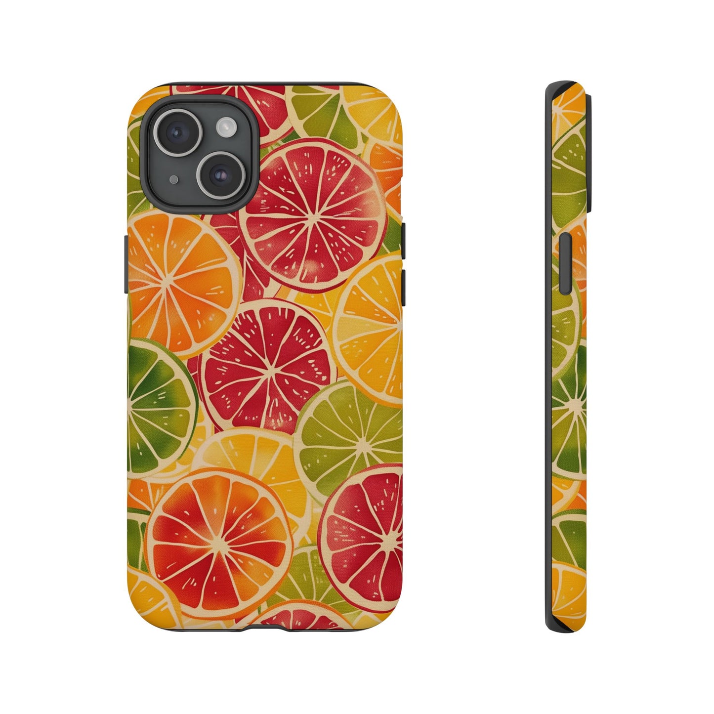 Citrus Burst Vibrant Color Pattern iPhone 13 14 15 16 Pro Max Plus Case Wireless Charging Compatible Tough Cases Protection, Magnetic Phone Case for iPhone Classic Series