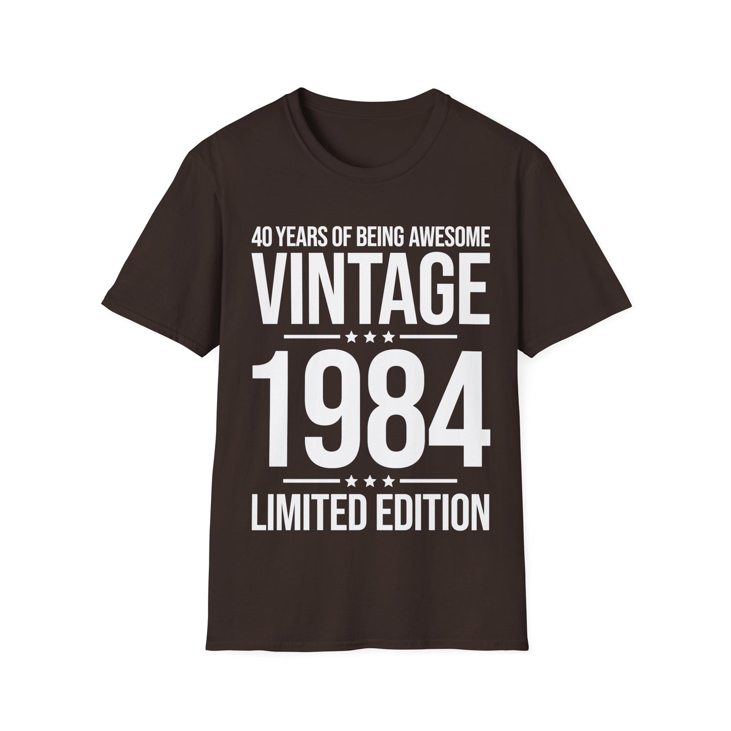 40 Year Old Gifts Vintage 1984 40 Years Awesome 40th Birthday T-Shirt