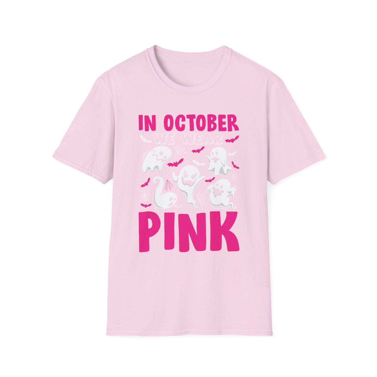 Groovy Wear Pink Breast Cancer Warrior Cute Ghost Halloween T-Shirt