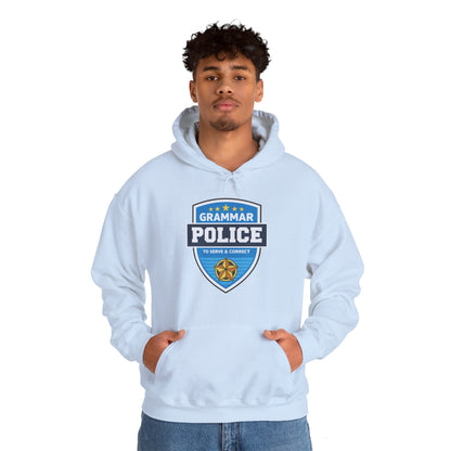 Grammar Police Badge To Serve and Correct Teacher Student Hoodie For Men Women