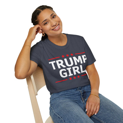 Cute Trump Girl Republican US Flag 2024 Vintage Vote T-Shirt