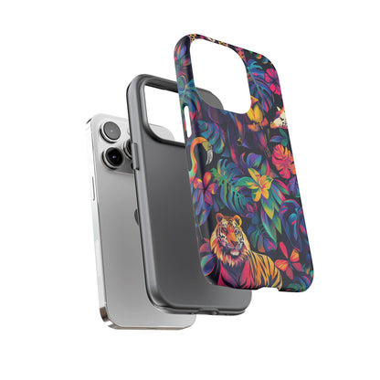 Animal Collage Vibrant Pattern iPhone 13 14 15 16 Pro Max Plus Case Wireless Charging Compatible Tough Cases Protection, Magnetic Phone Case for iPhone Classic Series