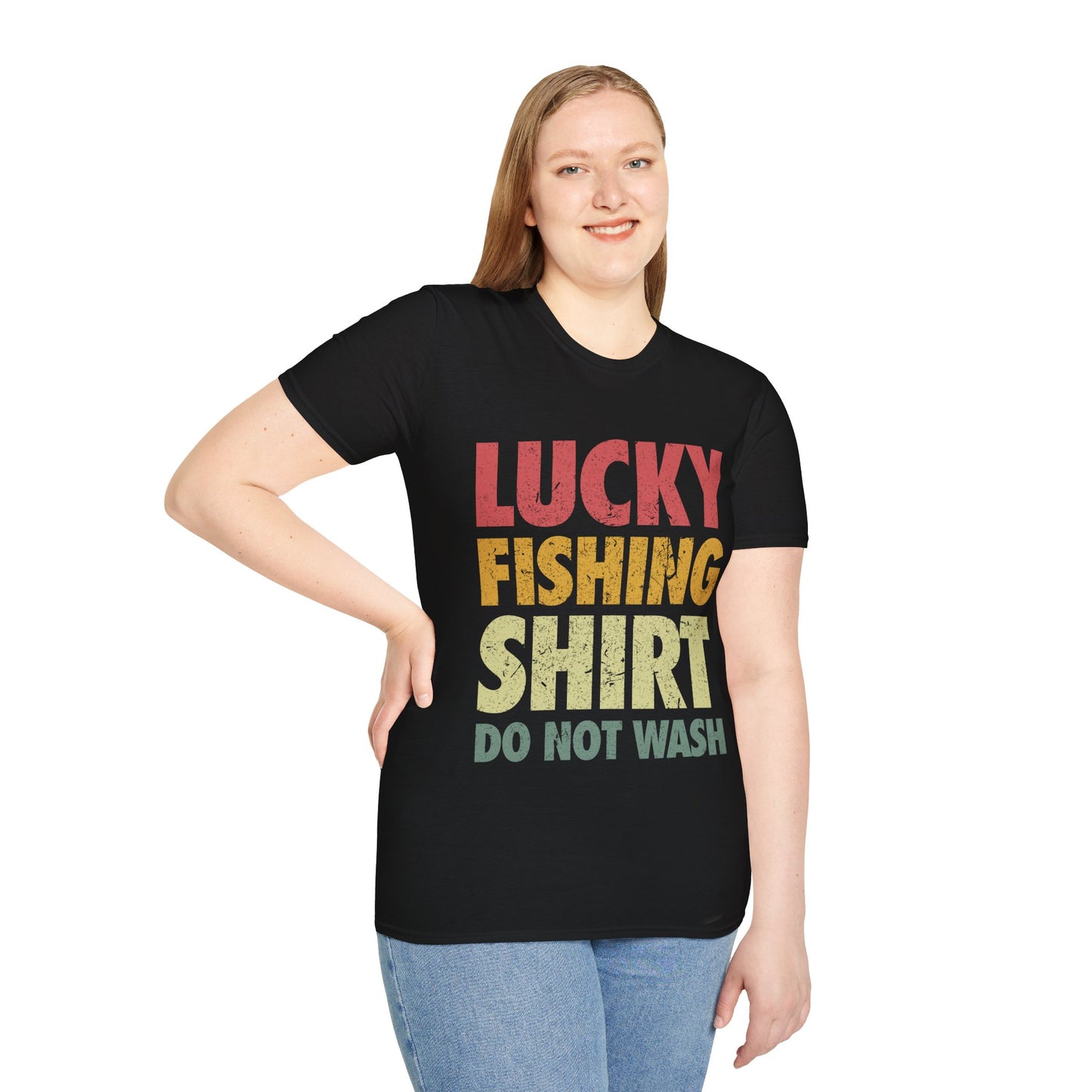 Funny Lucky Fishing Shirt Do Not Wash Vintage Fishing Lover fisherman T-Shirt Men Women