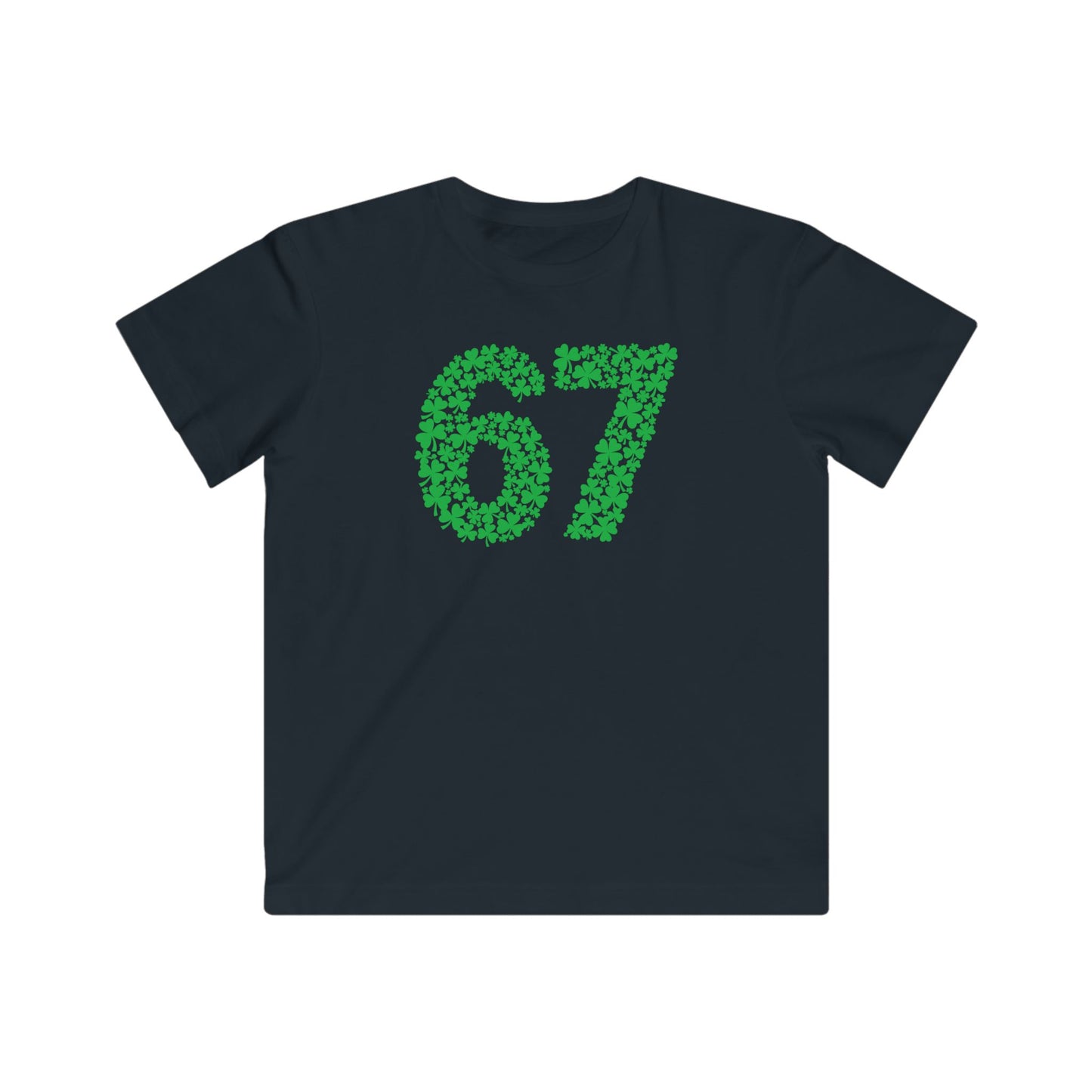 Six Seven Meme 67 St Patrick's Day Shamrocks Kids T-Shirt