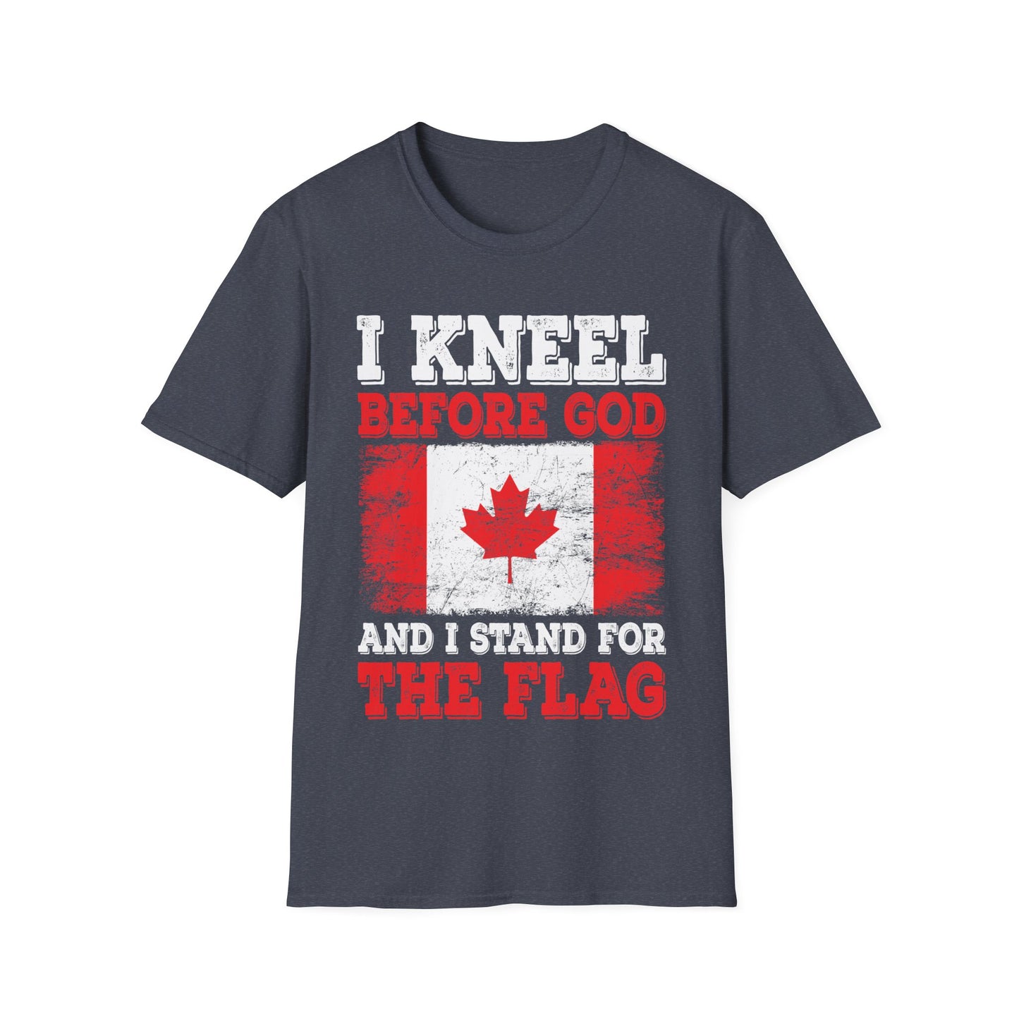 I Kneel Before God And I Stand For The Flag Canada Canadian Flag T-Shirt