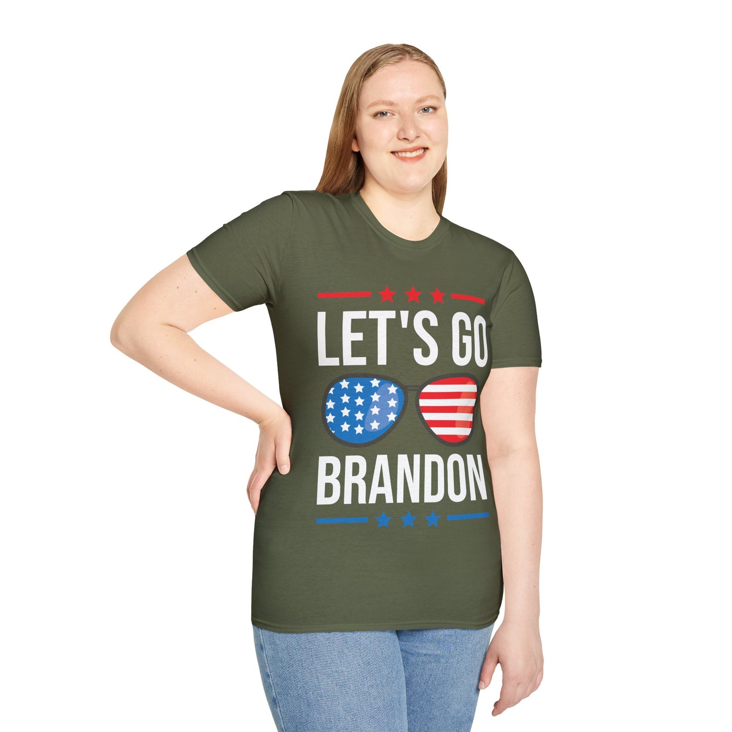 Vintage Old American  Lets Go Brandon Sunglasses T-Shirt Men Women