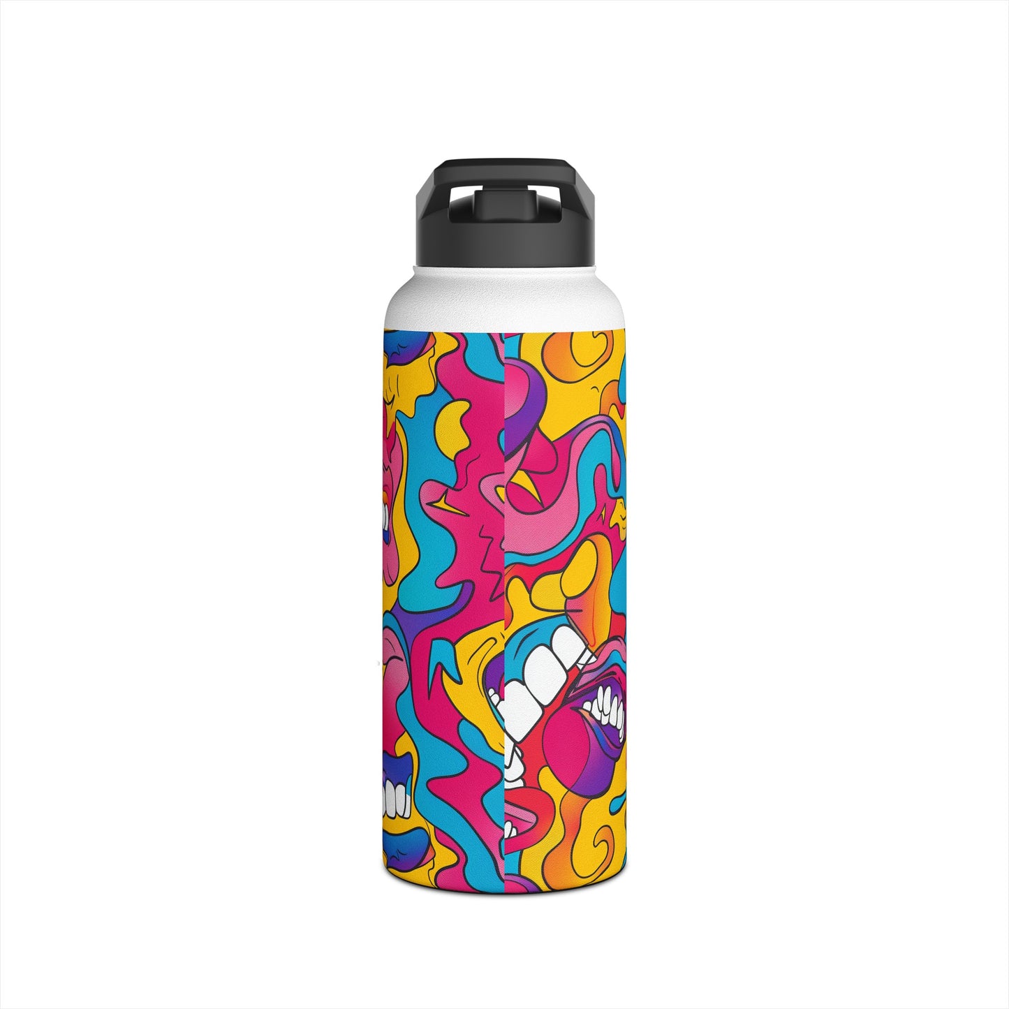 Comic Pattern Stainless Steel Water Bottle with Twist-on Lid and Double-Wall Vacuum Insulation