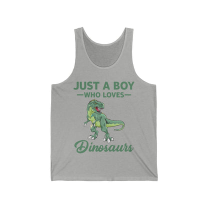 Just a Boy Who Loves Dinosaurs T-rex Schoolboys Paleontologist Tank Tops