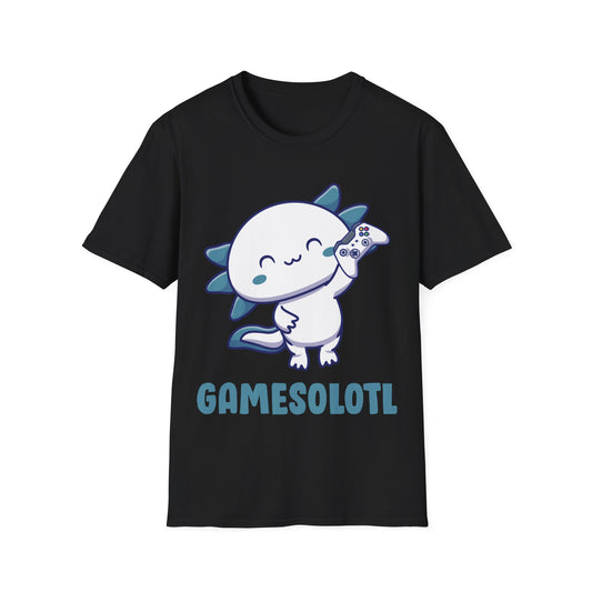 Funny Gamesolotl Gamer Axolotl Fish Playing Video Games Lizard Gaming T-Shirt Men Women