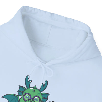 Funny Dragon and Books Nerds Cute Dragon Reading A Book Hoodie For Men Women Hoodie