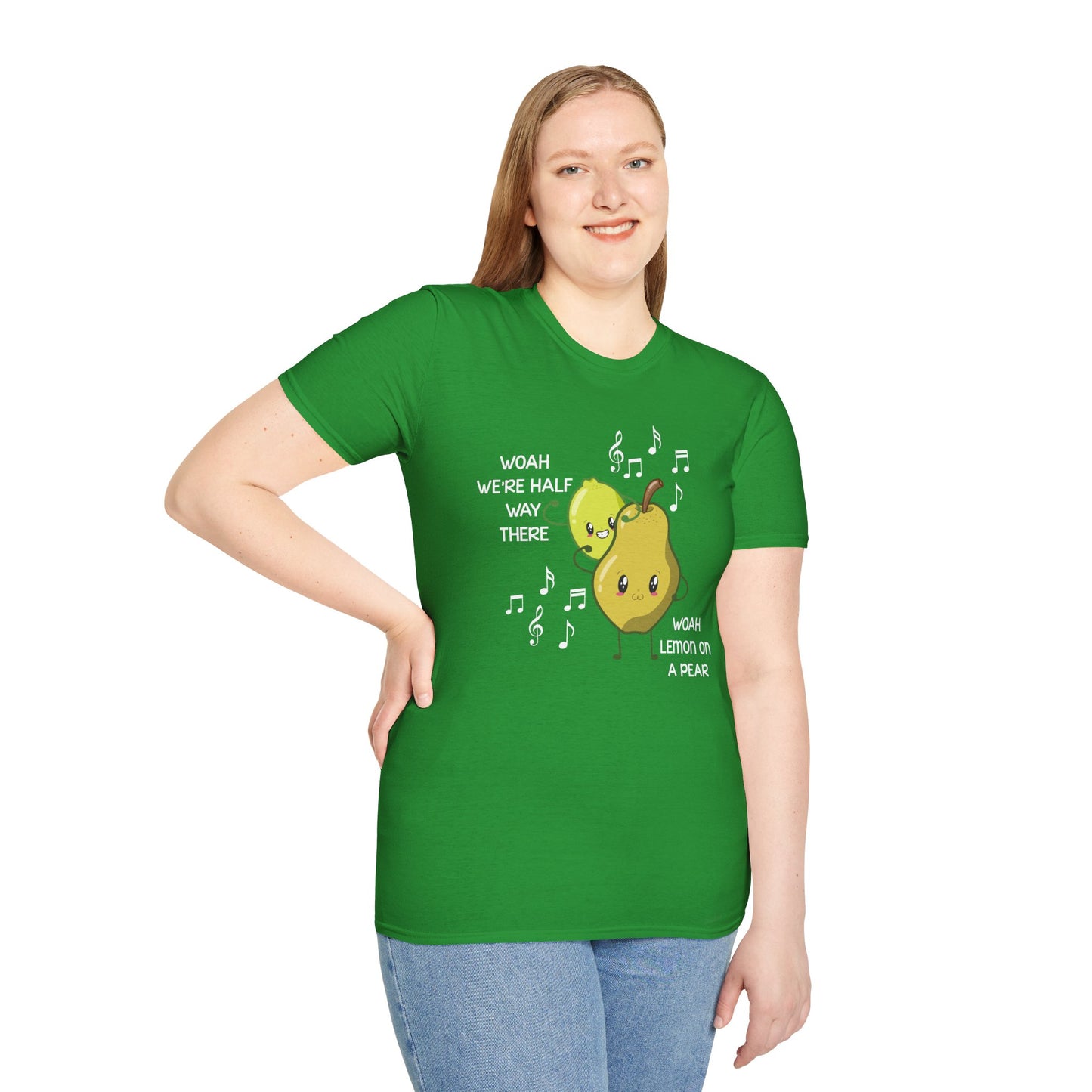 Funny Woah Lemon On A Pear Meme Unisex Softstyle T-Shirt for Teacher Foodie Travelers