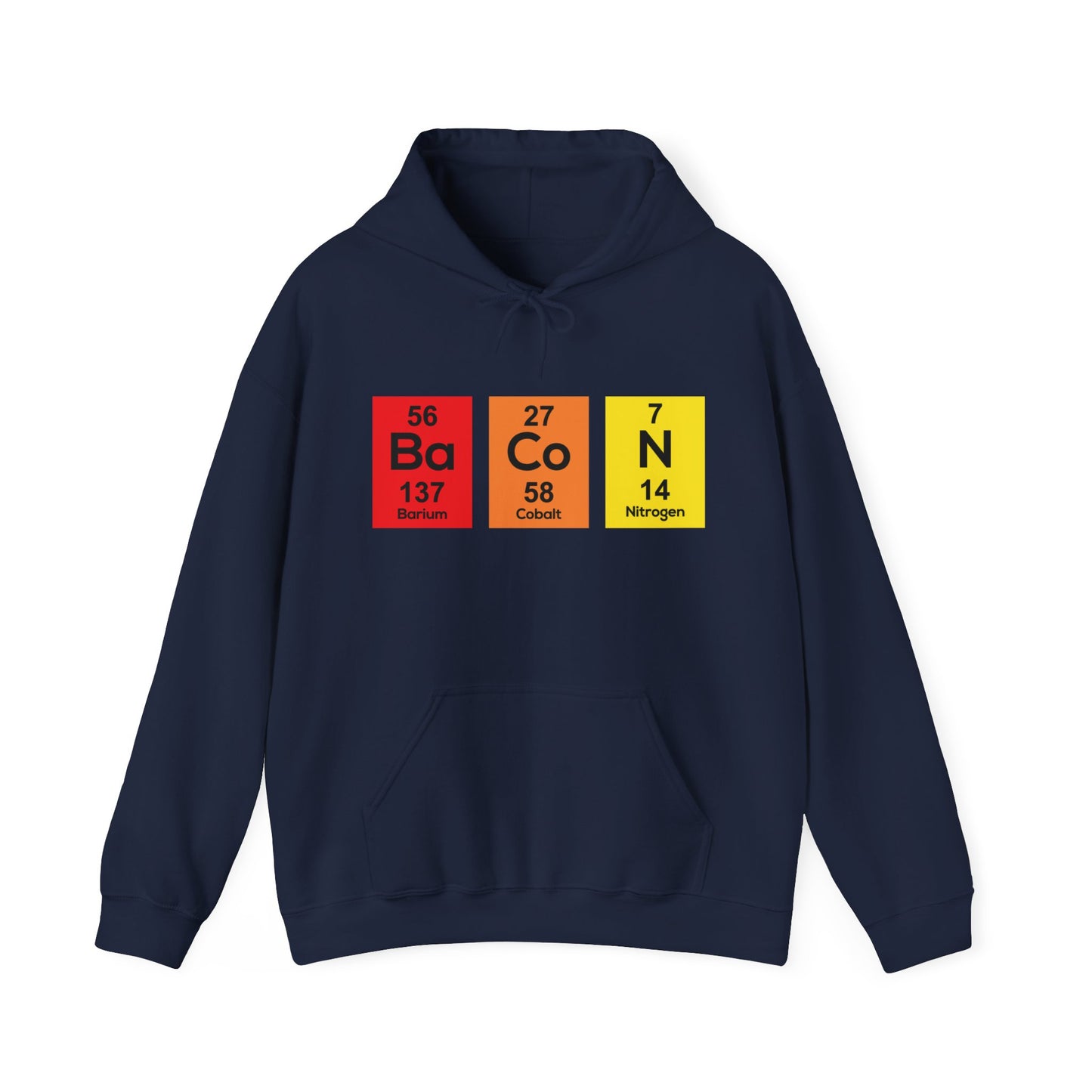 Funny The Chemistry of Bacon Hoodie Funny Nerdy Periodic Table Science Hoodie For Men Women