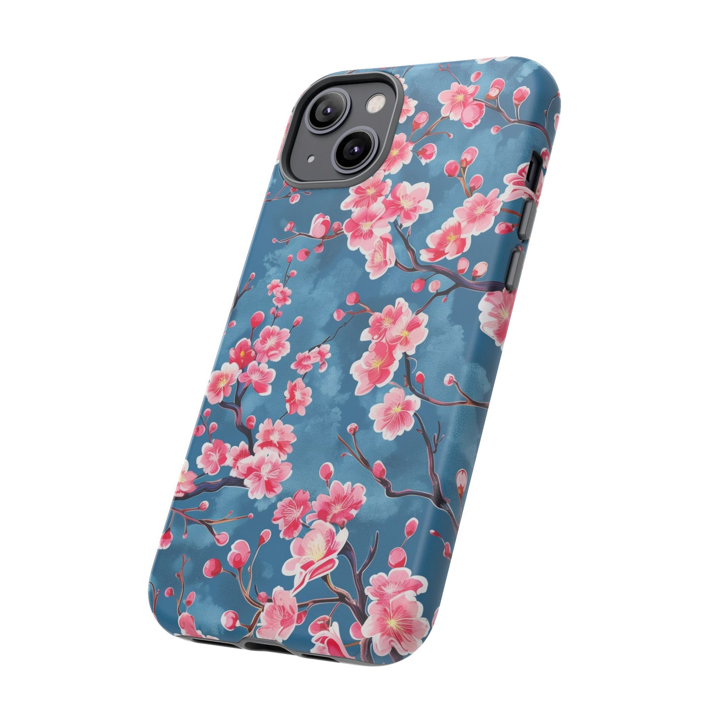 Sakura Blossoms Vibrant Colored iPhone 13 14 15 16 Pro Max Plus Case Wireless Charging Compatible Tough Cases Protection, Magnetic Phone Case for iPhone Classic Series