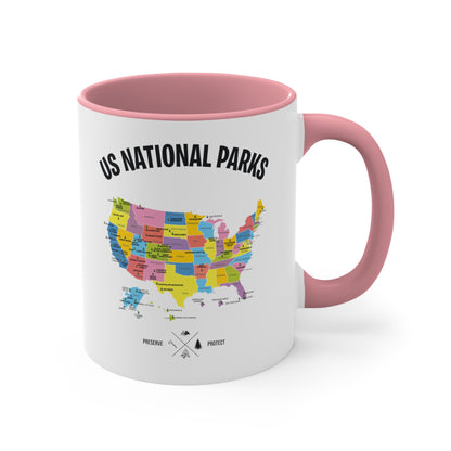 62 National Parks Map Gifts US Park Camping Hiking Coffee Mug Men Women