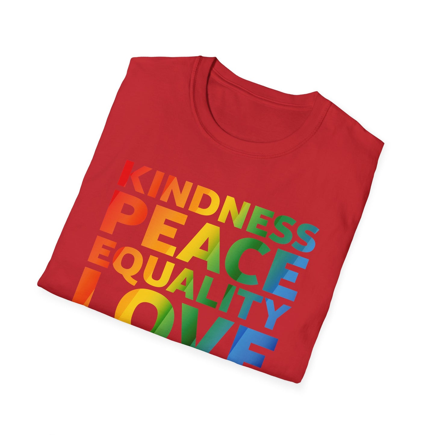 Kindness Equality Love LGBTQ Rainbow Flag Gay Pride Ally T-Shirt