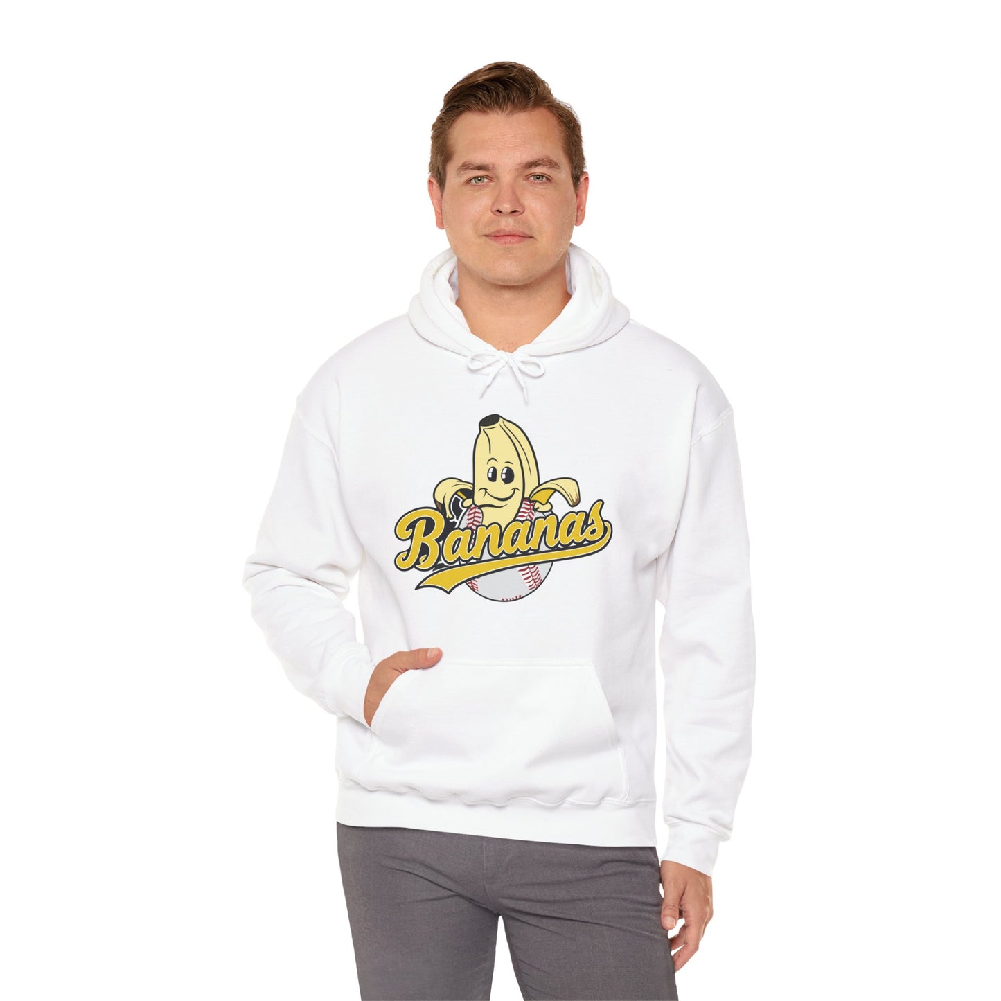 Funny Let's Go Bananas Baseball Hoodie For Baseball Lovers Men Women Hoodie