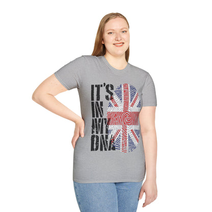 Funny Its In My DNA British Flag England UK Britain Union Jack T-Shirt For Men Women T-Shirt