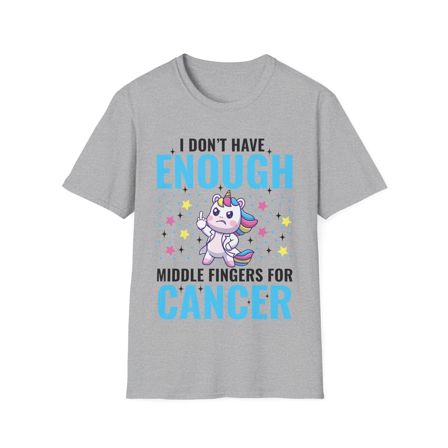 Funny I Don't Have Enough Middle Fingers For Cancer Unicorn T-Shirt For Men Women T-Shirt