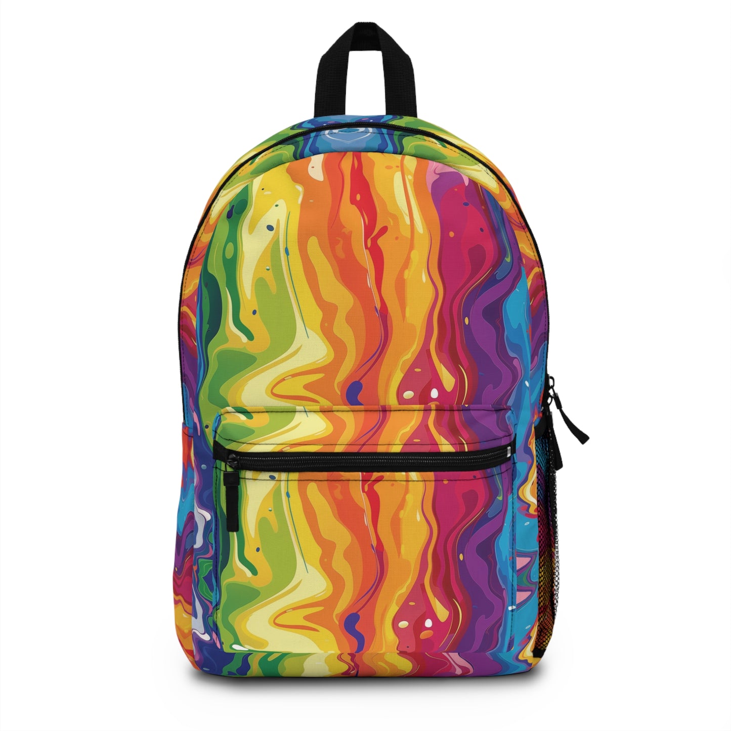 Rainbow Splash Vibrant Pattern Backpacks For Men Women Kids School Travel, Capacity School Backpacks