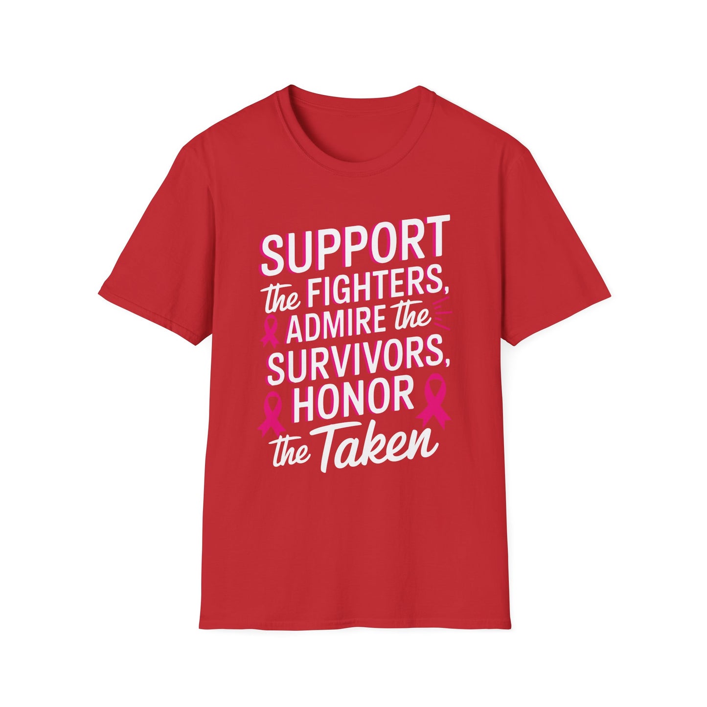 Breast Cancer Awareness Support Fighters Admire Survivors T-Shirt For Men Women