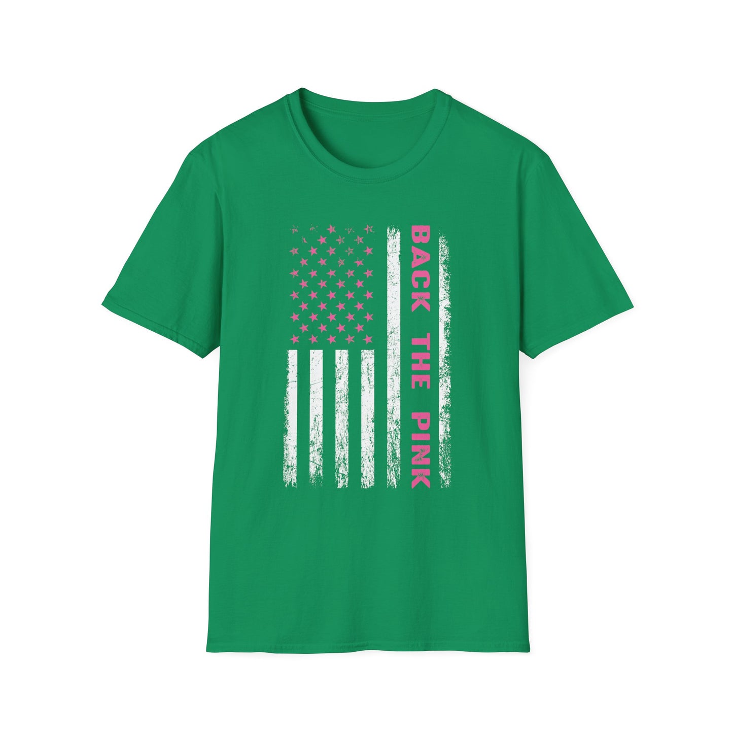 Back The Pink USA Flag Pink Breast Cancer Awareness October Tshirt