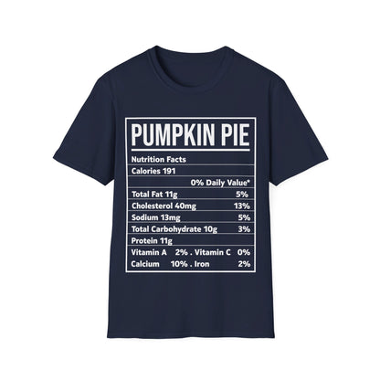 Pumpkin Pie Nutrition Facts Funny Family Matching Christmas Costume T-Shirt For Men Women