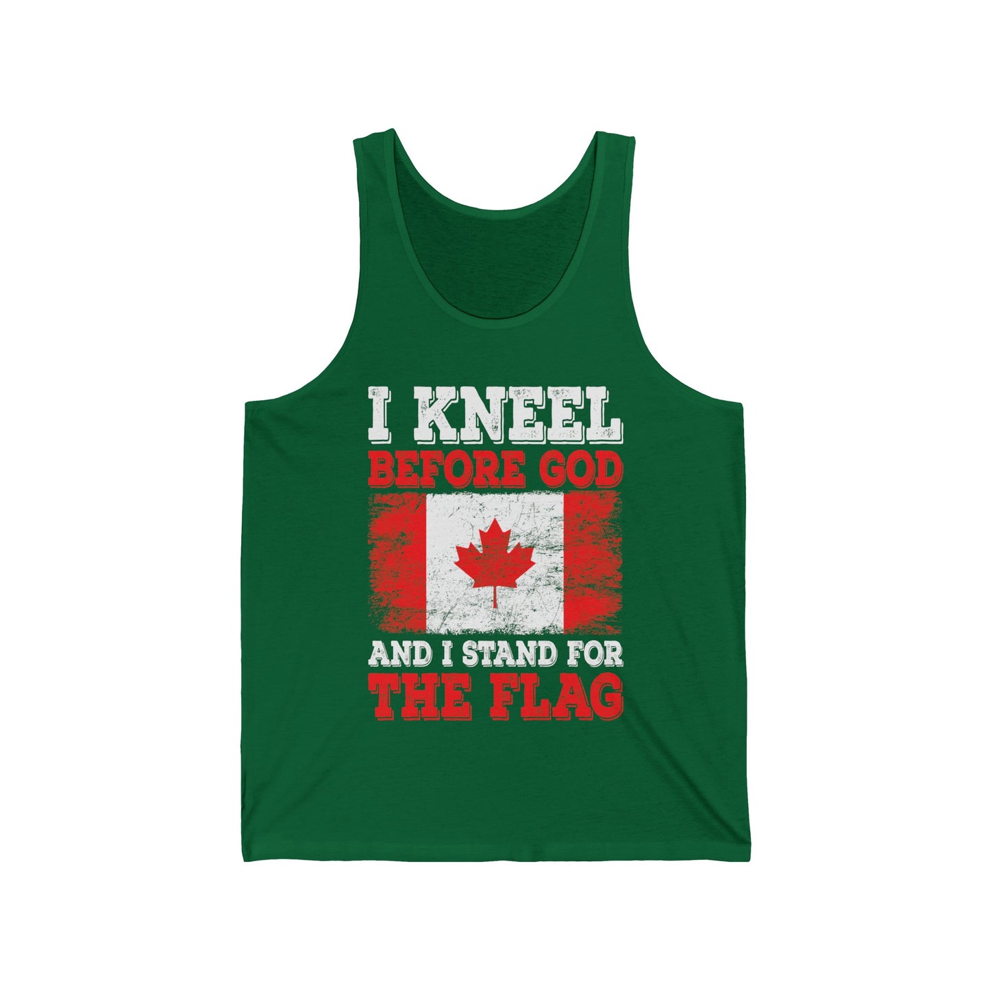 I Kneel Before God And I Stand For The Flag Canada Canadian Flag Tank Top