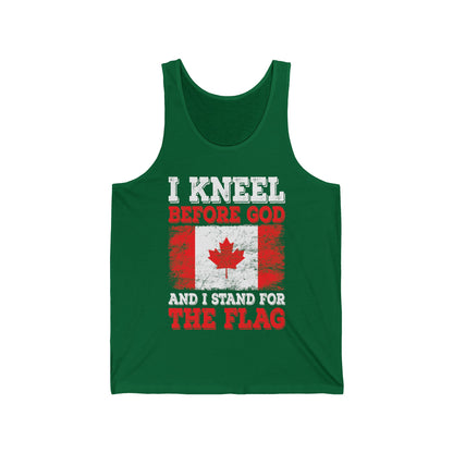 I Kneel Before God And I Stand For The Flag Canada Canadian Flag Tank Top